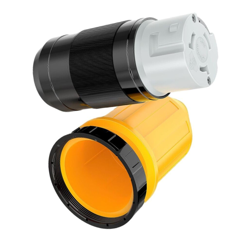 50 Amp Rv Shore Power Inlet With Twistlock Plug And Weatherproof Cover Nema Ss250r 9070919692598