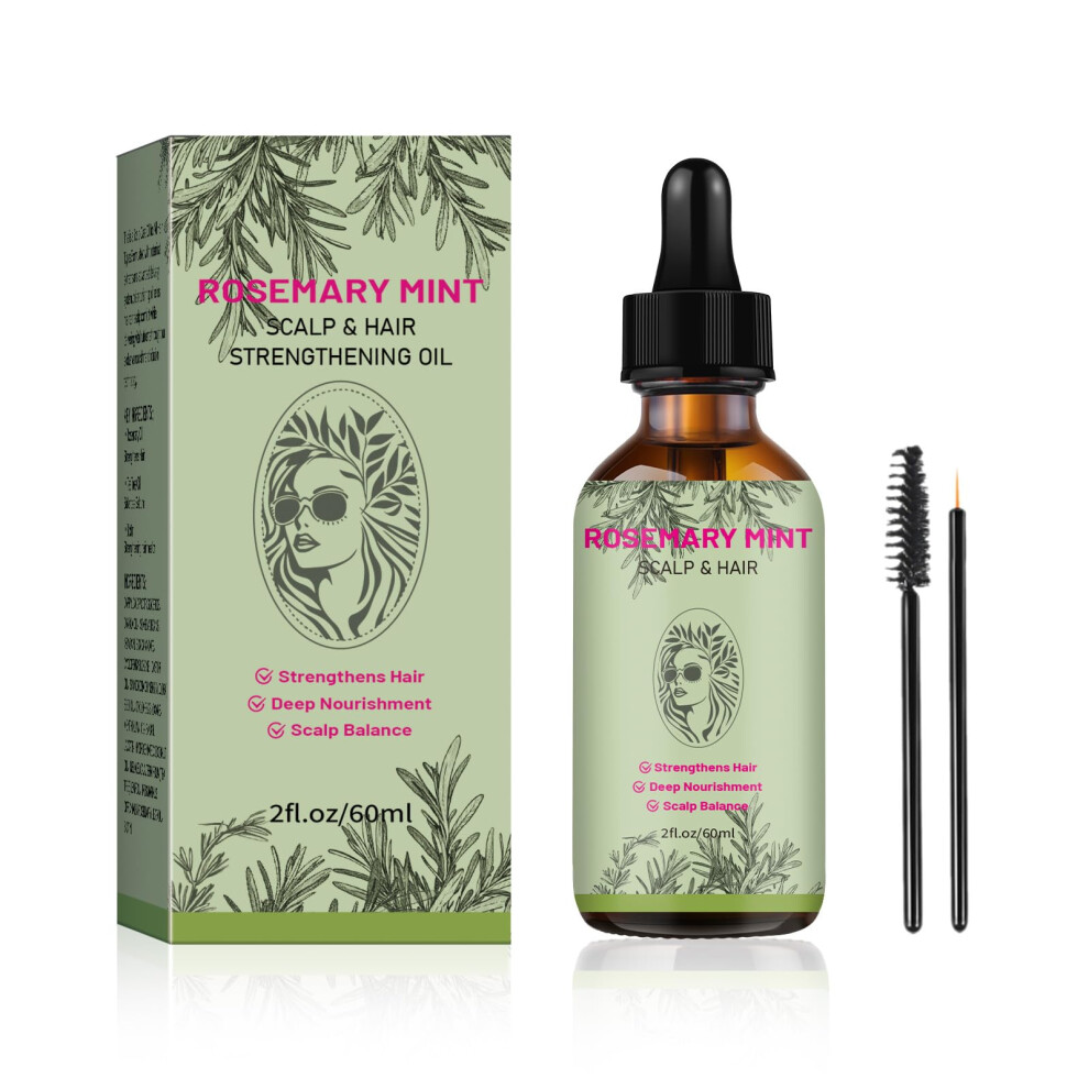 Rosemary Oil for Hair Growth Serum â Scalp Nourishing Lightweight Blend with Lash and Brow Applicators 2oz Clear