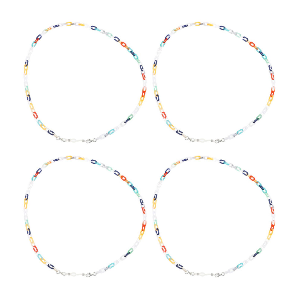 Inoomp 4Pcs Colorful Acrylic Face Mask Chains Eyeglass Strap Hanging Use