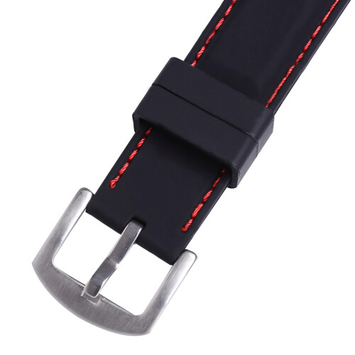 20Mm Silicone Watch Band Black Waterproof Durable Watch Strap