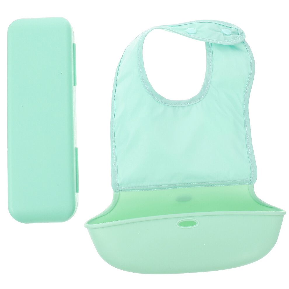 1Set Durable Baby Bib Tpu Soft Waterproof Toddler Eating Apron Green Inoomp