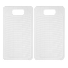 Washboard White Plastic 2pcs 11.2x6.3x0.6in