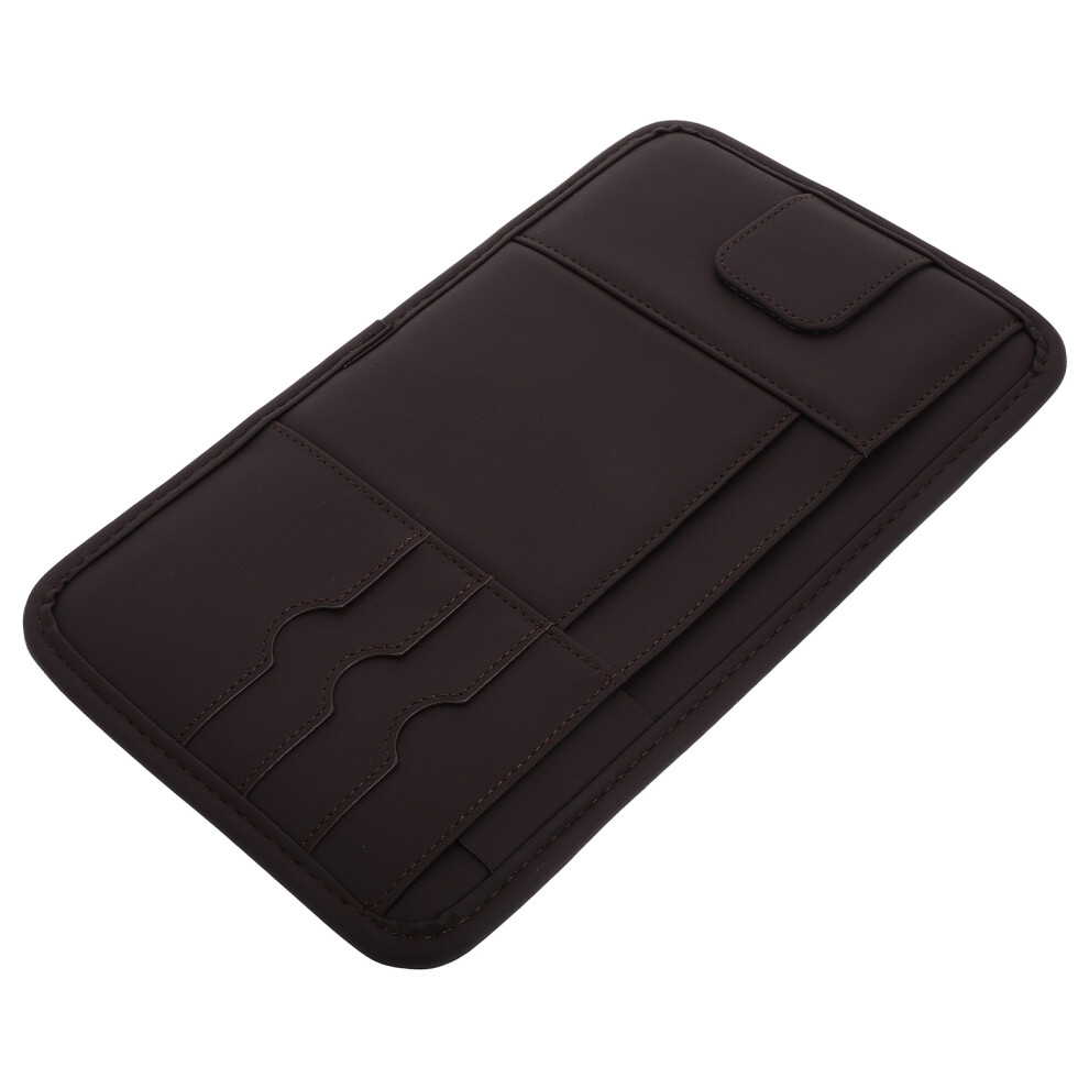 Pu Leather Car Sun Visor Clip Organizer Sunglasses Glasses Holder 3053619022915