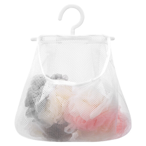 5Pcs Multi-Purpose White Mesh Hanging Bags for Clothespins and Laundry 1