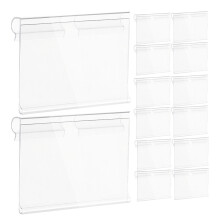 120Pcs Durable PVC Sign Label Holders Clip-on Shelf Price Displays