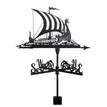 Metal Weathervane Sailboat Design Outdoor Garden Wind Direction Indicator for Roof or Yard