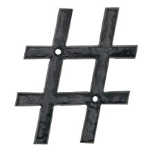 Cast Iron House Number Hashtag Sign 3 Inch Matte Black Vintage Rustic WeatherResistant