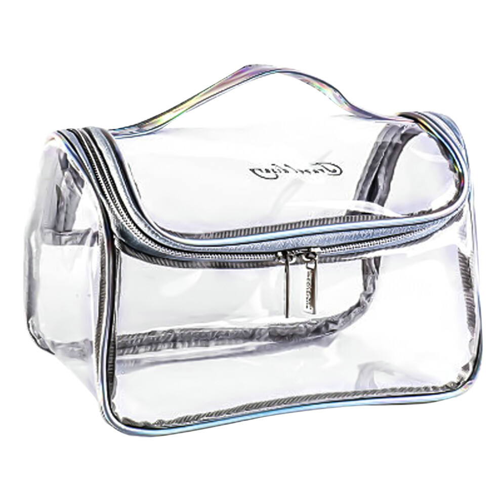 Solustre Portable Transparent Makeup Bag For Cosmetics And Toiletries