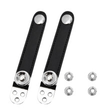2Pcs Black Cowhide Steel Accordion Bellows Straps with Buckle for Case