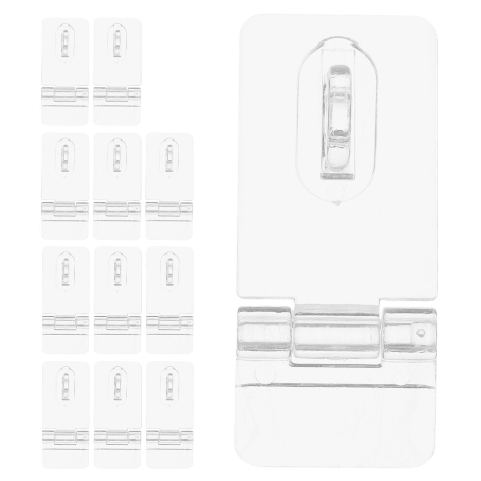 12Sets Acrylic Clear Latch Hasp Locks For Cabinets Box Buckle Hinge 3161621410665