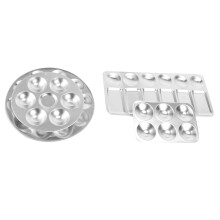 4Pcs Silver Stainless Pallets Paint Mixing Tray for Watercolor Art
