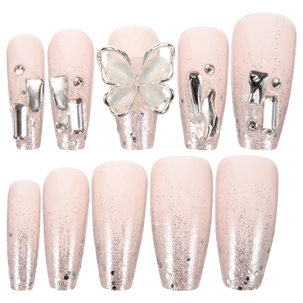 Totority Pink 24Pcs Fake Nails Press On Medium False Nail Tips For Manicure