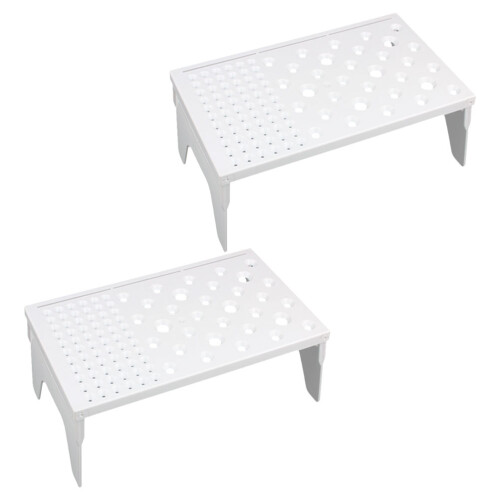 2Pcs White Plastic Fondant Flower Drying Stand Baking Storage Rack