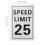 White Limit Warning Sign Weatherproof Road Safety 2