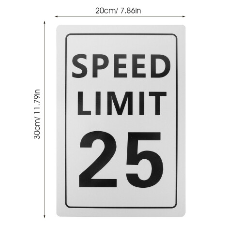 White Limit Warning Sign Weatherproof Road Safety 1
