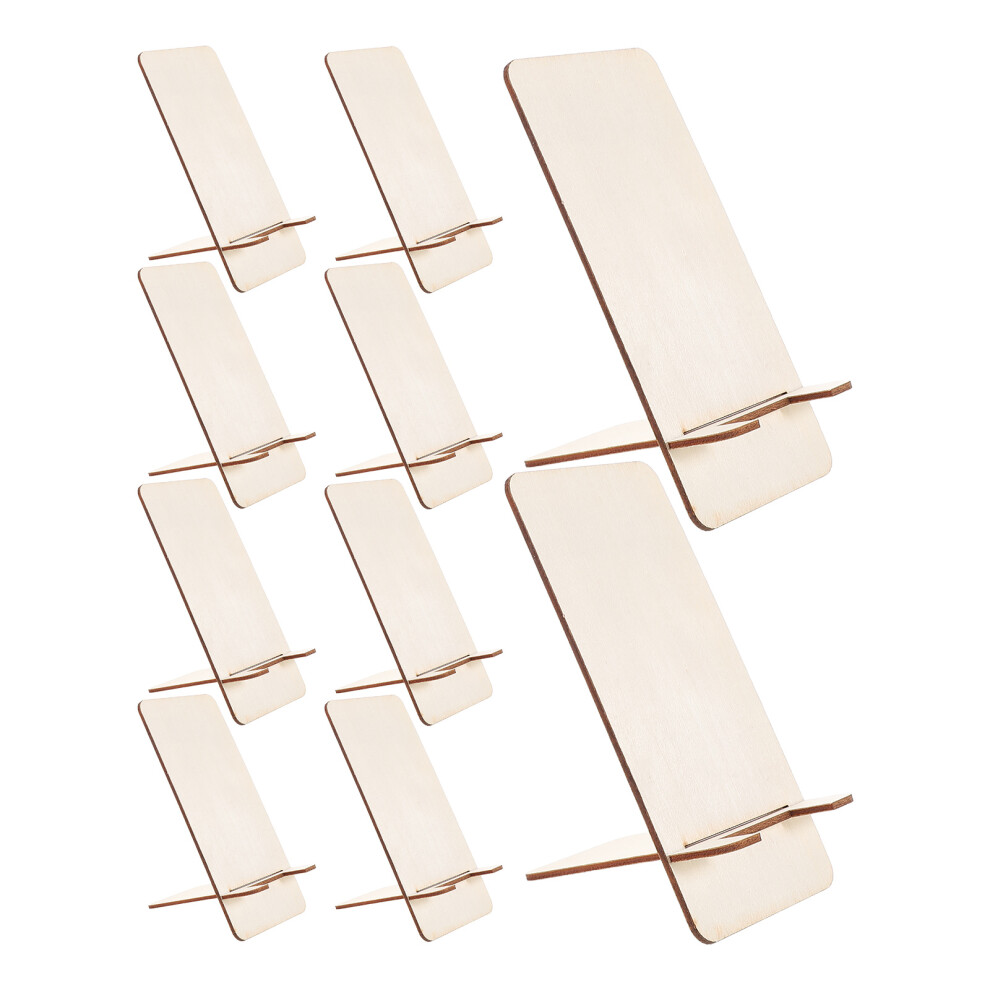 10Pcs Wooden Phone Stand Holder For Desk & Tablet, Portable Diy 3122125763862