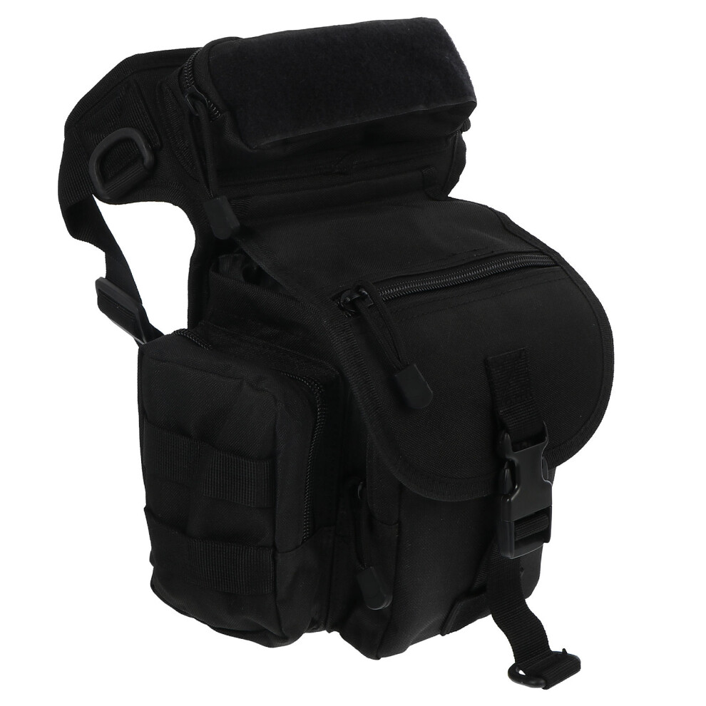 Totority Black 1Pc Oxford Fabric Outdoor Bag Waterproof Practical Thigh Pouch