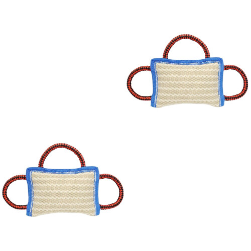 2Pcs Multi Dog Bite Pillow with 3 Handles Durable Pet Chewing Toys 2