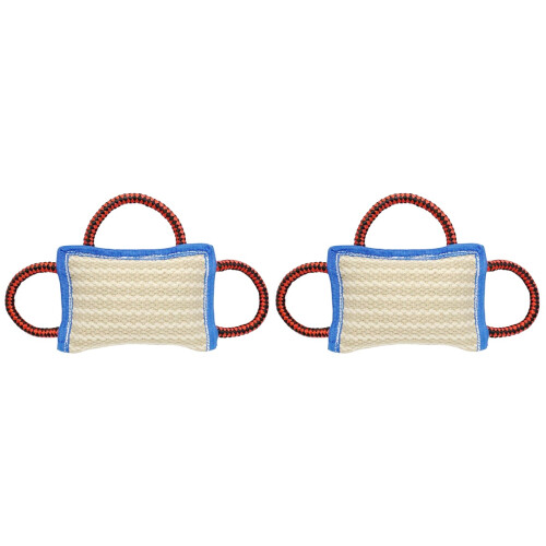 2Pcs Multi Dog Bite Pillow with 3 Handles Durable Pet Chewing Toys 1