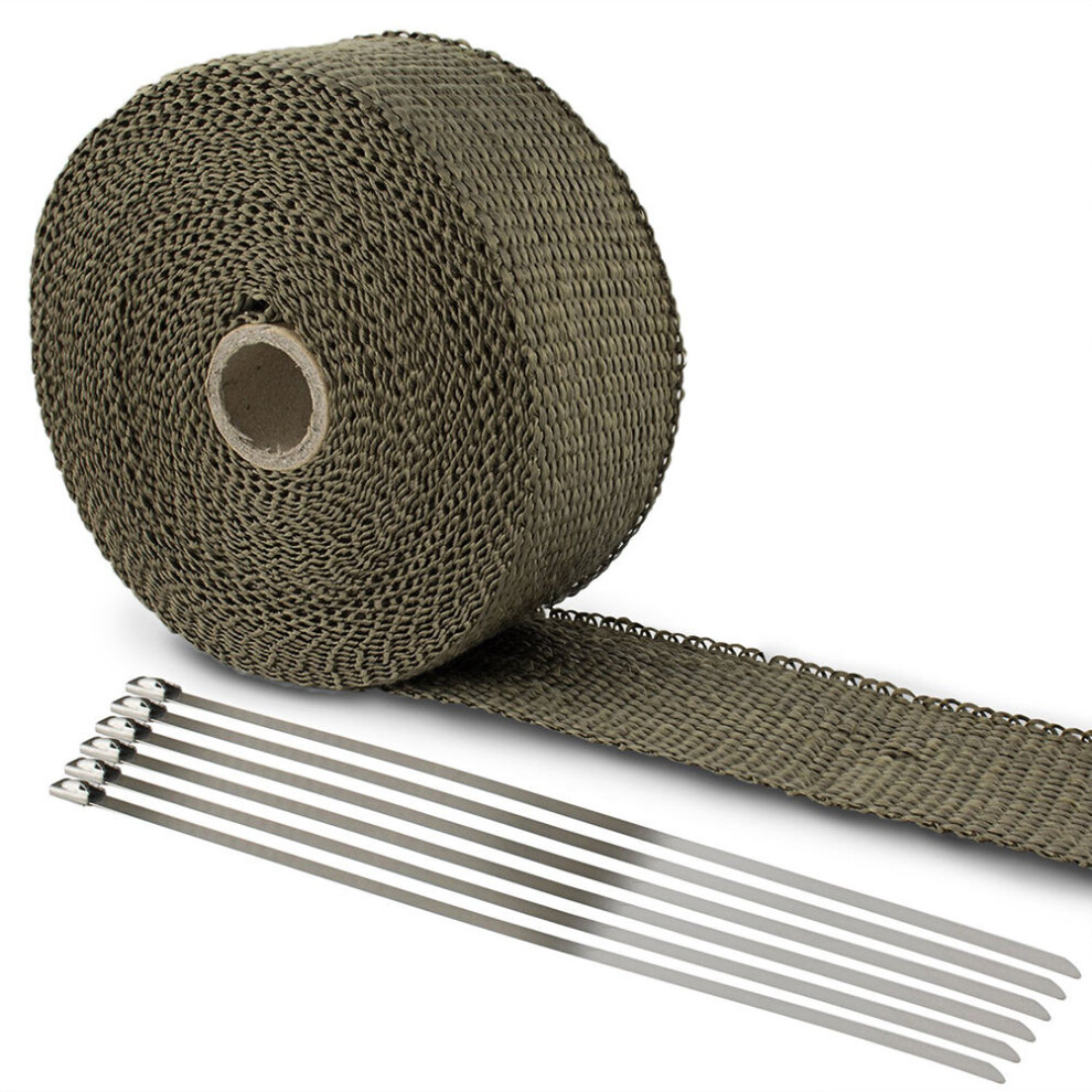 10M X 1.5Mm X 50Mm Exhaust Heat Wrap Roll For Motorcycle Fiberglass 3212175372937