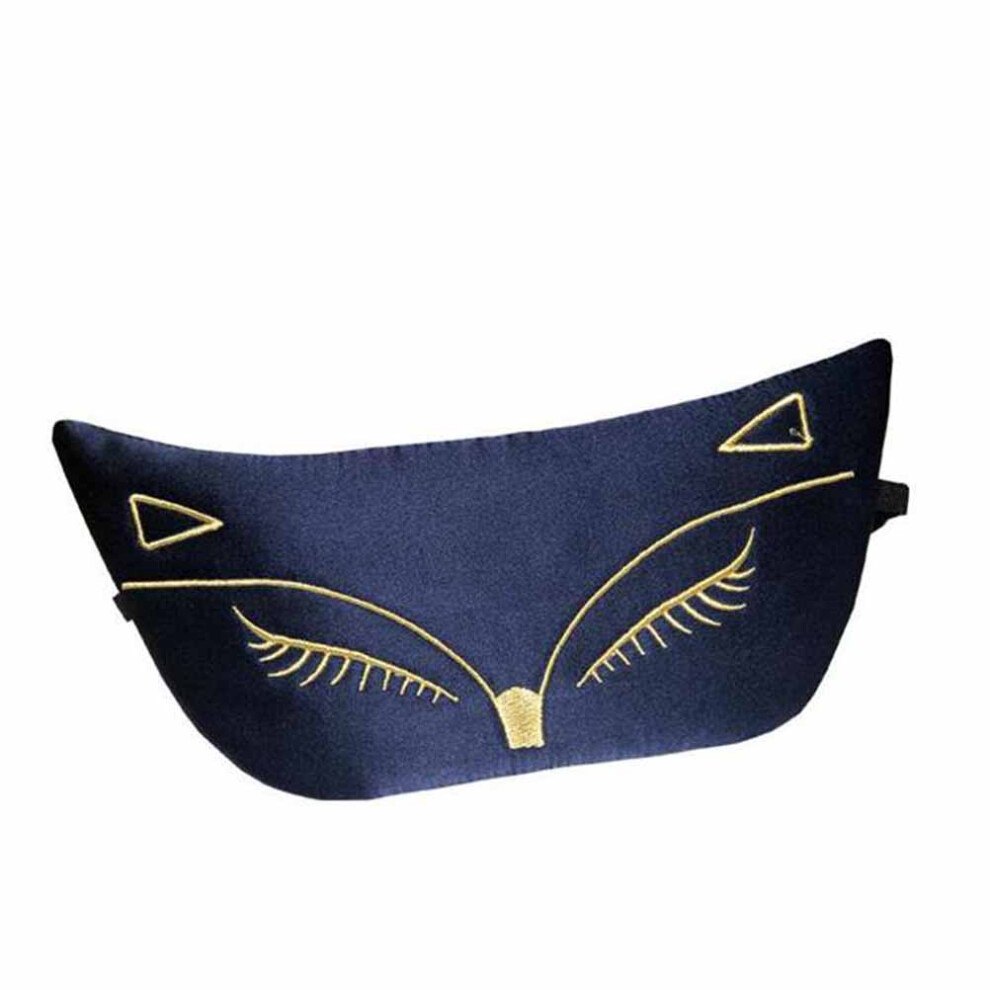 Totority Blue 1Pc Embroidered Silk Eye Patch Sleep Mask Comfortable For Adults