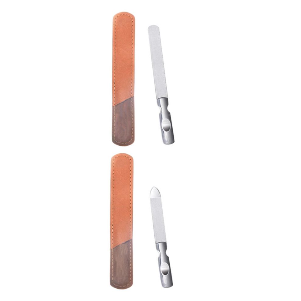 Villcase 2 Sets Stainless Steel Nail File Care Corundum