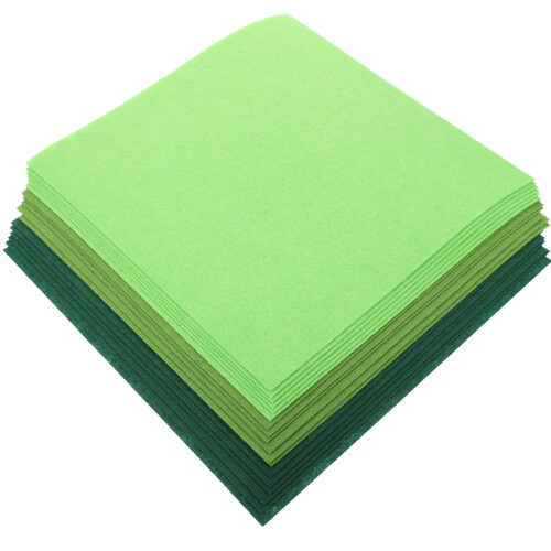 18Pièces Tissu Feutrine Verte Polyester Pour Enfants 1