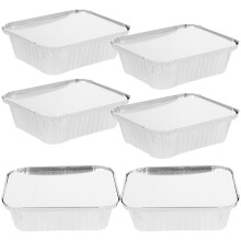 50Pcs Silver Foil Pans Disposable Air Fryer Liners High Heat Resistant