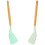4 Pcs Wooden Handle Silicone Spatula Tool Wood Portable 2