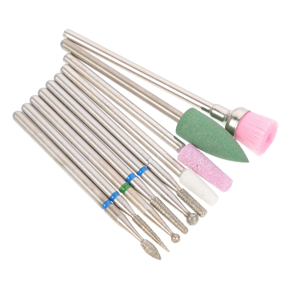 Ohphcall 10Pcs Nail Art Drill Bits For Manicure Polishing Tools Nail Art Sanding Bits Manicure Supplies For Drill