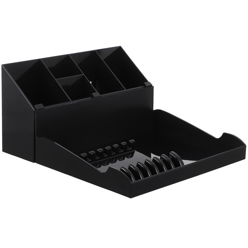 Ohphcall 1Set Black Abs Scissor Holder Hairdressing Tool Organizer For Home Use