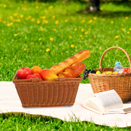 Storage Woven Basket Fruit Container Foldable Pantry 2