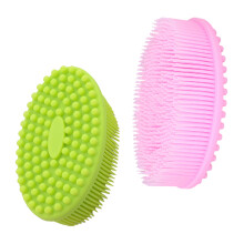2St Roze Silicone Massageborstels Baby Badborstel Voor Kids