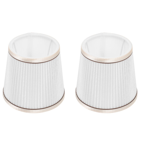 2Pcs Chic White Cloth Lamp Shade Durable Table Light Decor Accessory 1