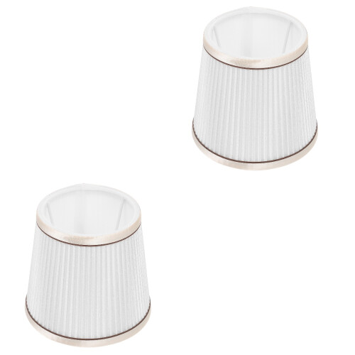 2Pcs Chic White Cloth Lamp Shade Durable Table Light Decor Accessory 2