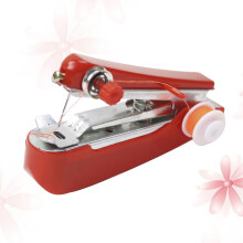 Portable Red Handheld Sewing Machine Mini Cordless for Travel Use