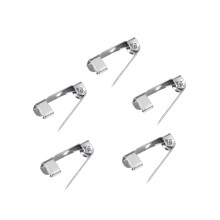 200pcs 1.5cm silver brooch pins with three holes and safety clasp for diy
