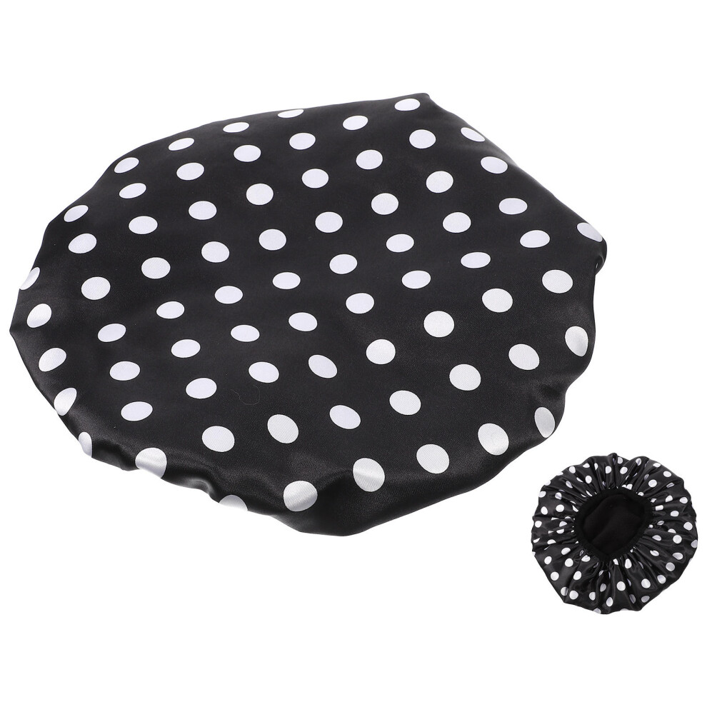 Vaguelly Black Hair Shower Cap Absorbent Microfiber For Long Hair 1Pack