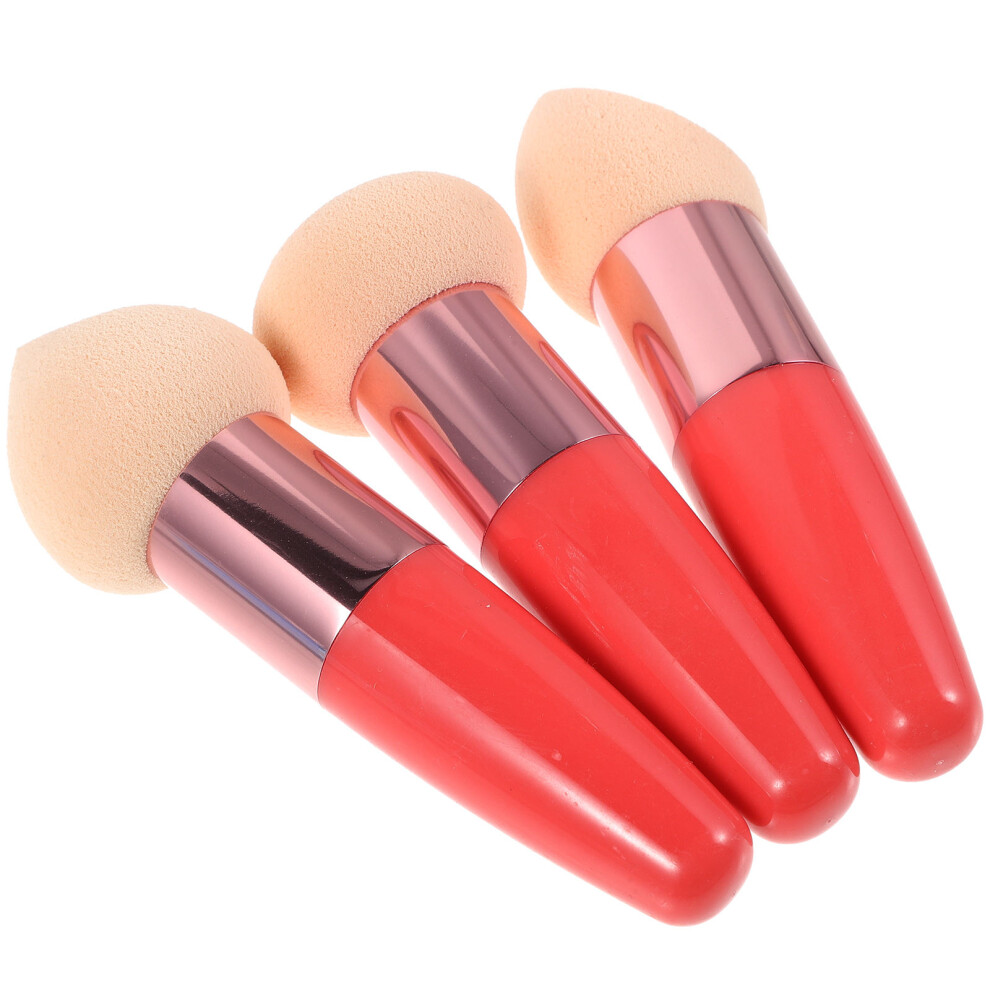 Vaguelly Red 3Pcs Latex Makeup Sponge Pens Portable Beauty Tools For Blending