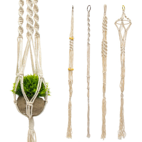 4St Beige Macrame Net Voor Wand- En Gebruik