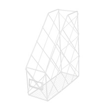White Nordic Style Desktop Organizer Wrought Iron Document Rack