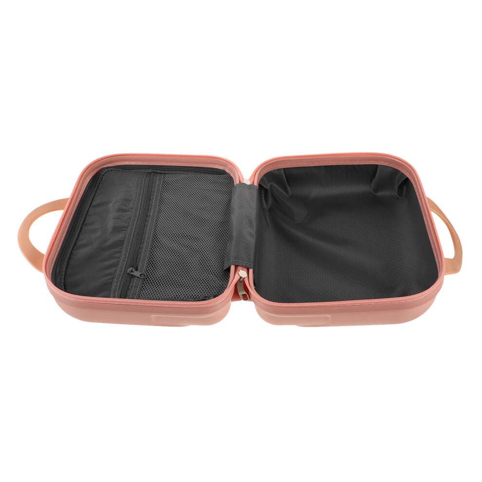Happyyami Pink Zipper Suitcase Toiletry Bag Luggage Makeup Travel Child