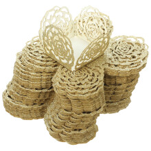 100pcs Truffle Wrappers Hollow Paper Cups For Desserts Candies Decorative Cupcake Liners For Weddings And Parties Elegant Lace Design Glitter