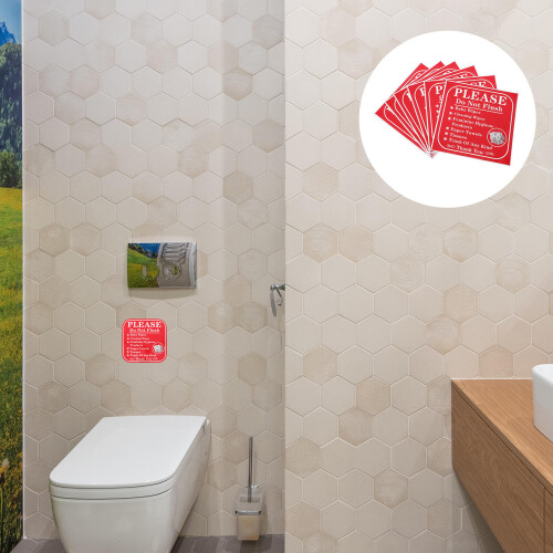 24Pcs Red Bathroom Warning Stickers Please Do Not Flush Toilet Labels 1