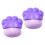 2Pcs Portable Violet Makeup Brushes Cat Claw Shape Powder Blending 10