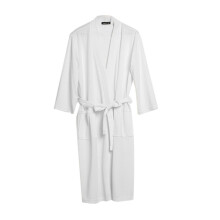 1Pc White Polyester Bathrobe Breathable Quick-Dry Couple Nightgown