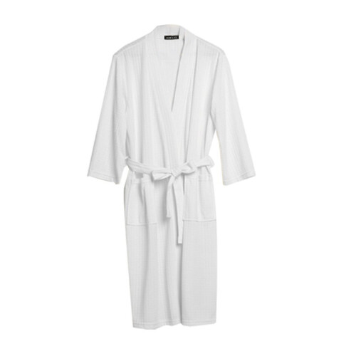 1Pc White Polyester Bathrobe Breathable Quick-Dry Couple Nightgown