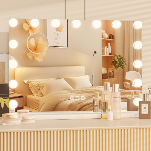 Soft Glow LED Vanity Mirror - Elegant Lighted Makeup Mirror for Vanity Desk