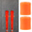 2Pcs Orange Vertical Rubber Snowboard Rack Wall Mount for Home Storage 11