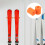 2Pcs Orange Vertical Rubber Snowboard Rack Wall Mount for Home Storage 5